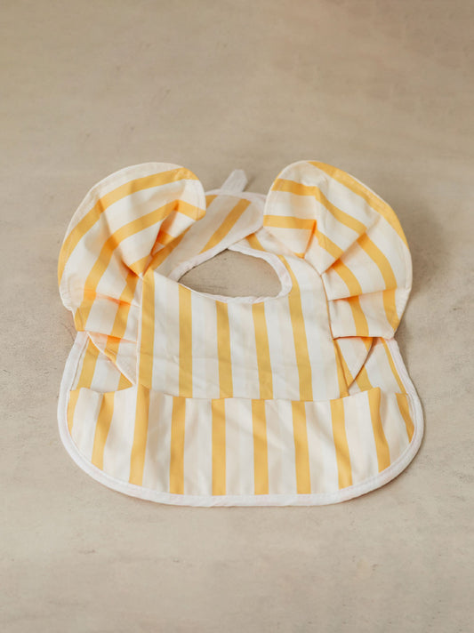 Trend{ING}s Playful baby bibs in Yellow Candy Stripe colour