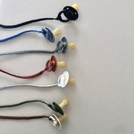 Trend-ings range of Baby braided pacifier clips in a few colours