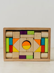 Trend-ings wooden baby blocks with plain and colourful wooden blocks