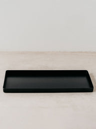 Trend-ings Shallow steel storage tray, in black colour