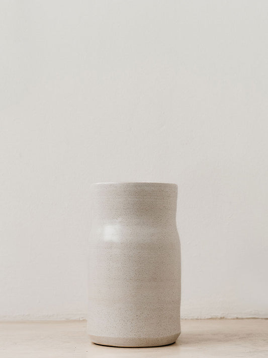 Milk clay vase