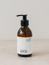 Trend-ings Organic body oil; rose, lavender & bergamot scent with a hand pump lid