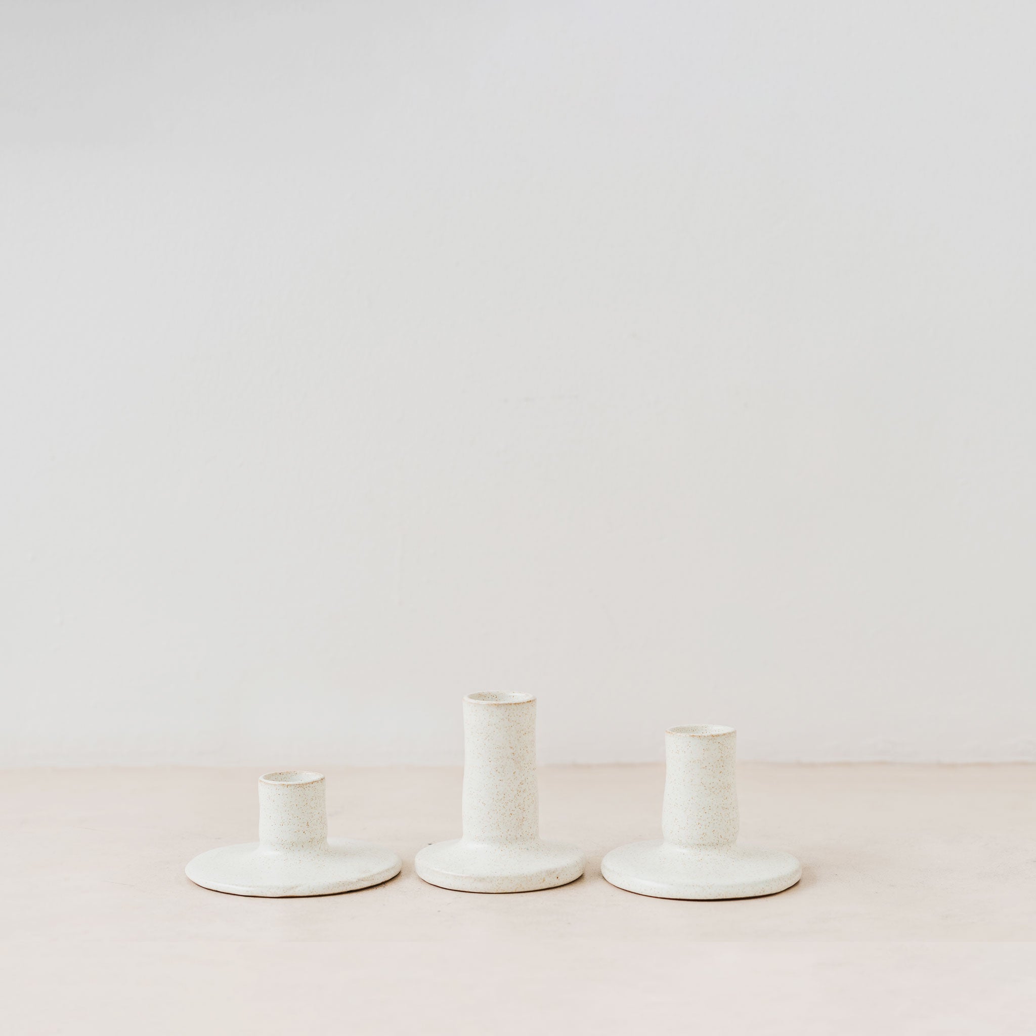 Trend{ING}s Stone matte ceramic candle holders - all 3 sizes standing together 