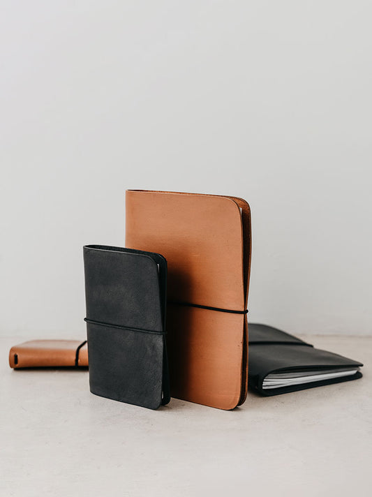 Handcrafted endless leather notebook