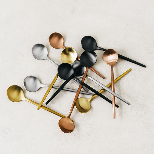 Matt round teaspoons - solid colours (set of 3)