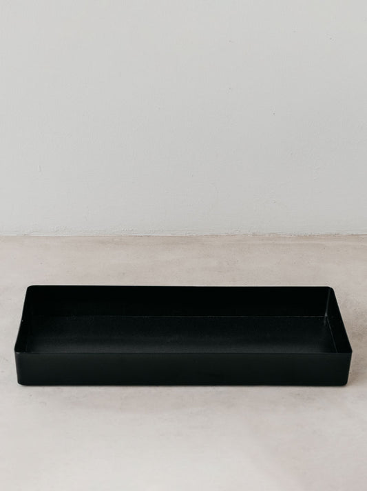 Trend{ING}s deep large steel storage tray in black, empty