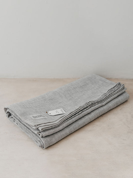 Dove grey linen tablecloth