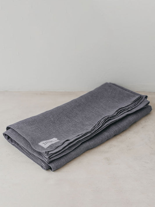 Charcoal linen tablecloth