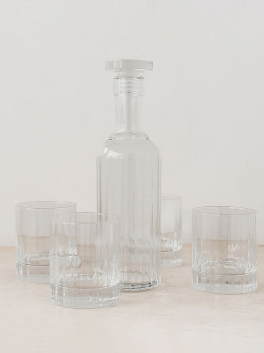 Trend-ings Italian Crystal Whiskey set with decanter and 4 tumblers