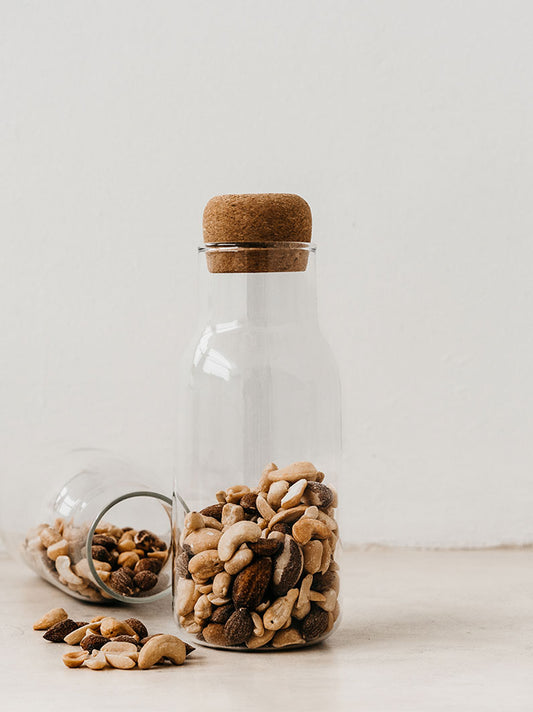 Trend-ings Nordic glass storage jars; single jar with nuts inside