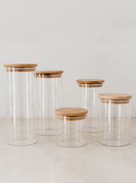 Trend-ings glass storage jar, in various sizes and bamboo lids