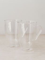 Trend-ings Modern glass coffee mugs; standing empty